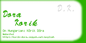 dora korik business card