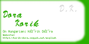 dora korik business card